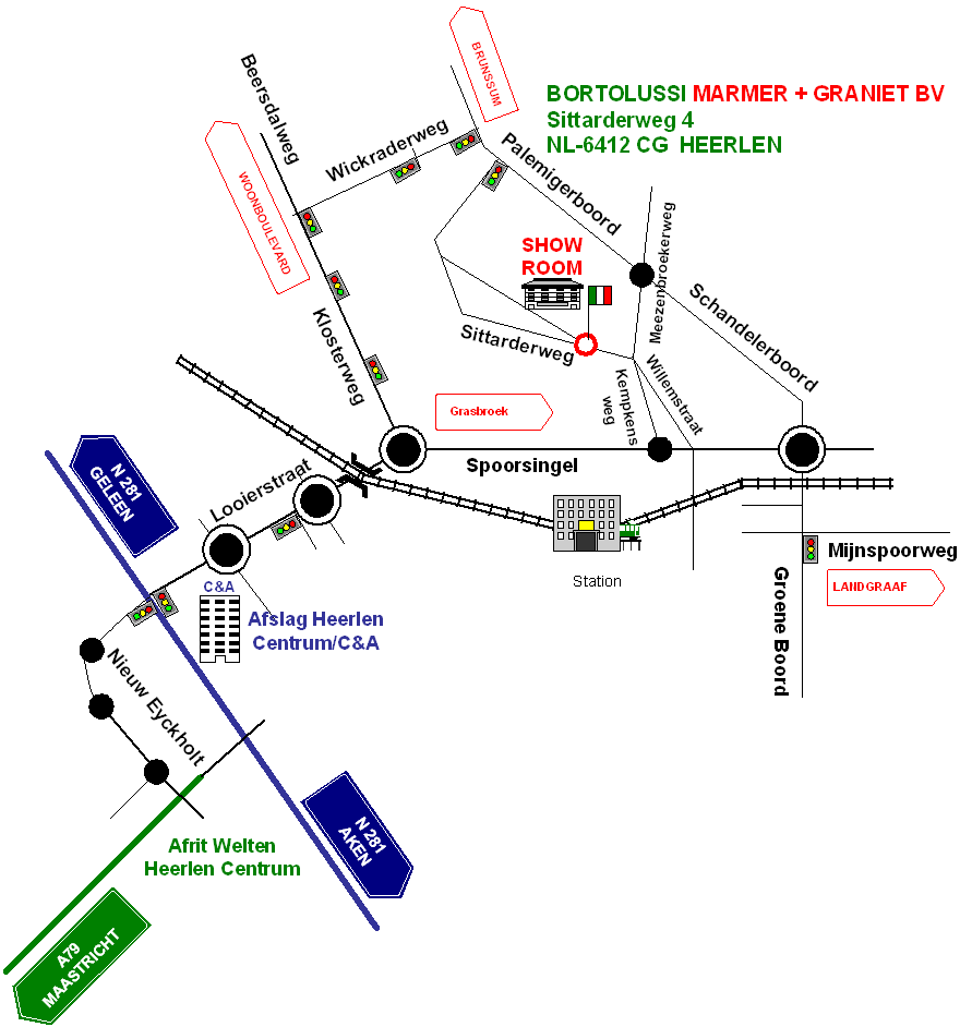 Anfahrt Bortolussi Marmer Graniet Heerlen